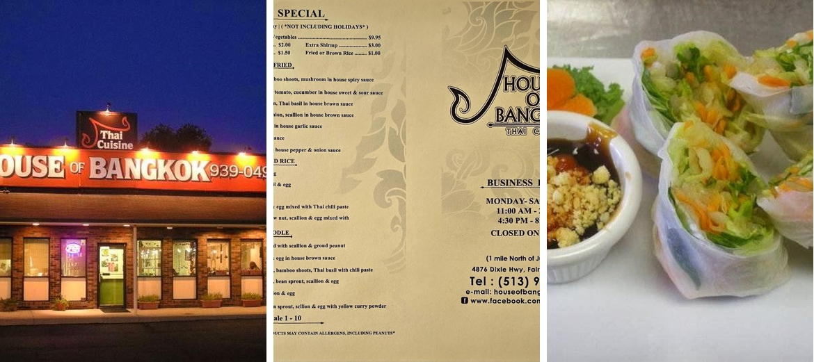 House of Bangkok Thai Cuisine Menu